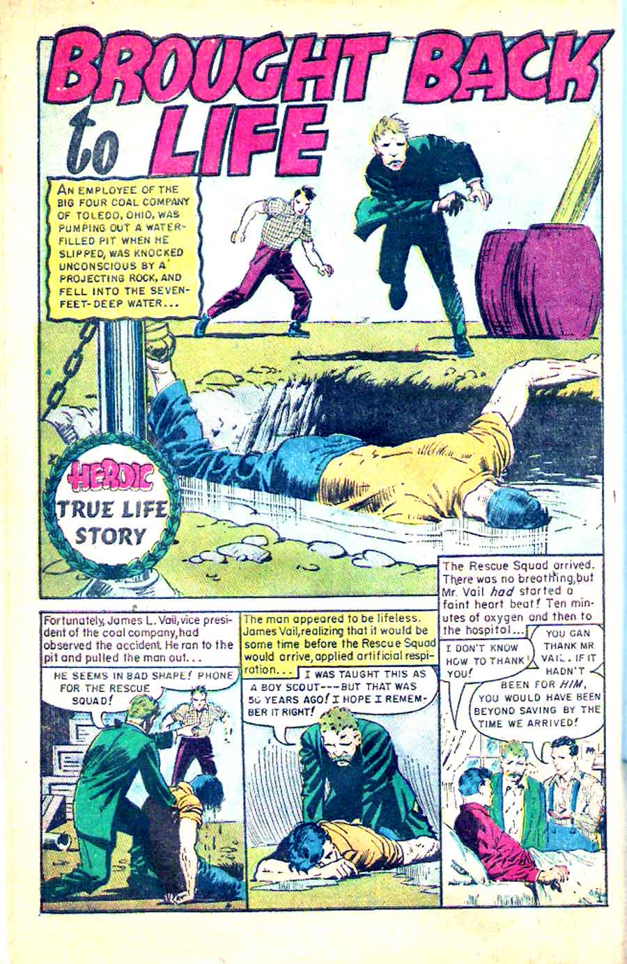 Heroic Comics #75 golden age 1950s comic book page art by Frank Frazetta
