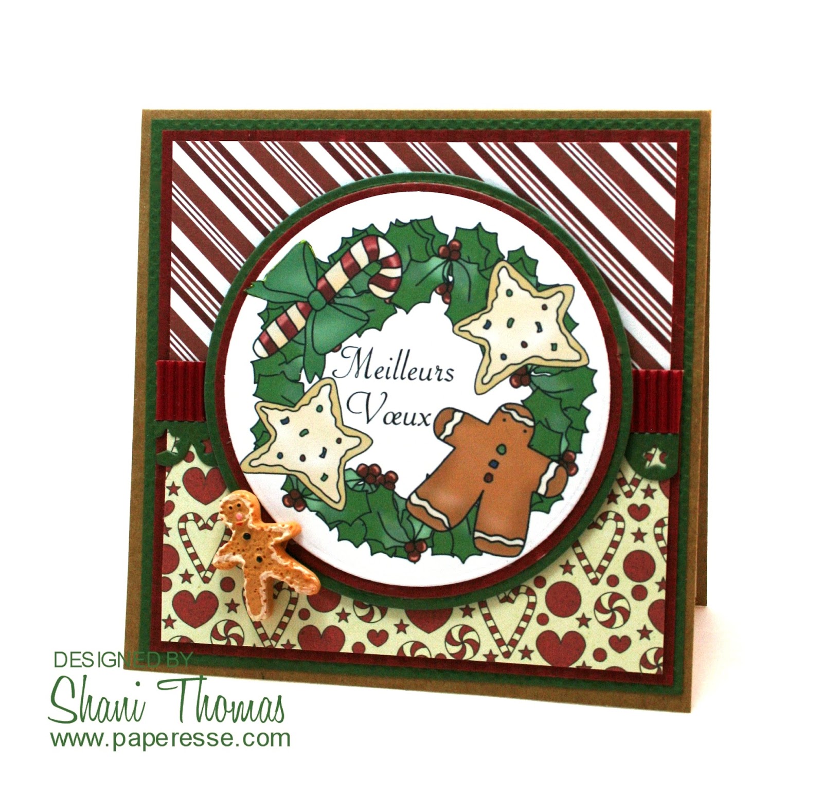 Christmas Card Advent Calendar 17 Gingerbread Man and Stars Wreath