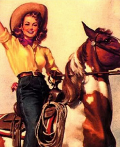 cowgirl riding on a horse