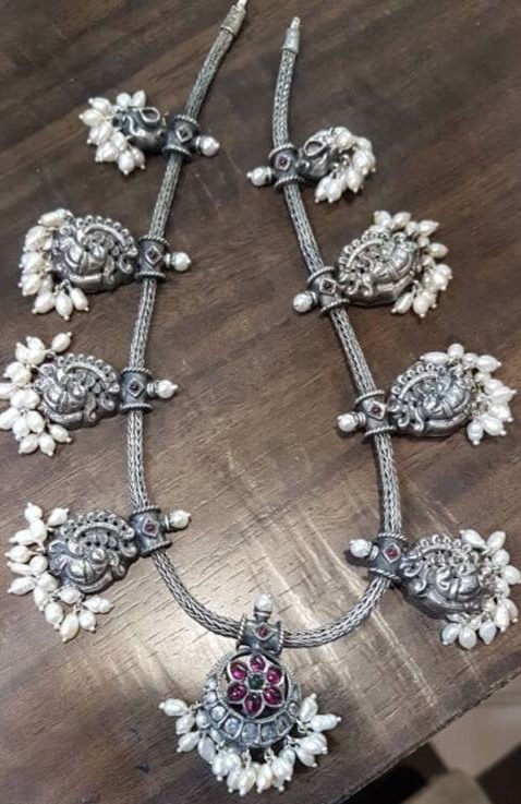 92.5 Silver Oxidised Necklaces - Jewellery Designs