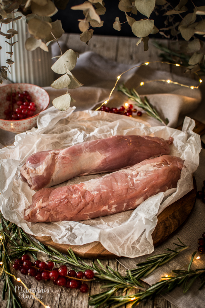 Solomillo de cerdo con salsa de grosellas. Receta perfecta para Navidad.