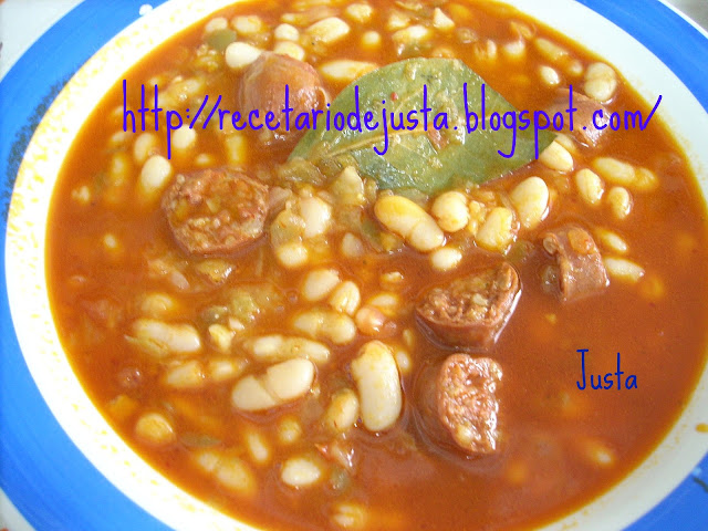 Recetario de Justa: Judías blancas con chorizo
