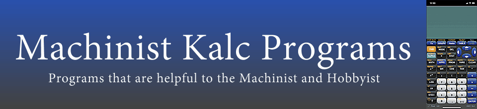 Machinist Kalc Programs