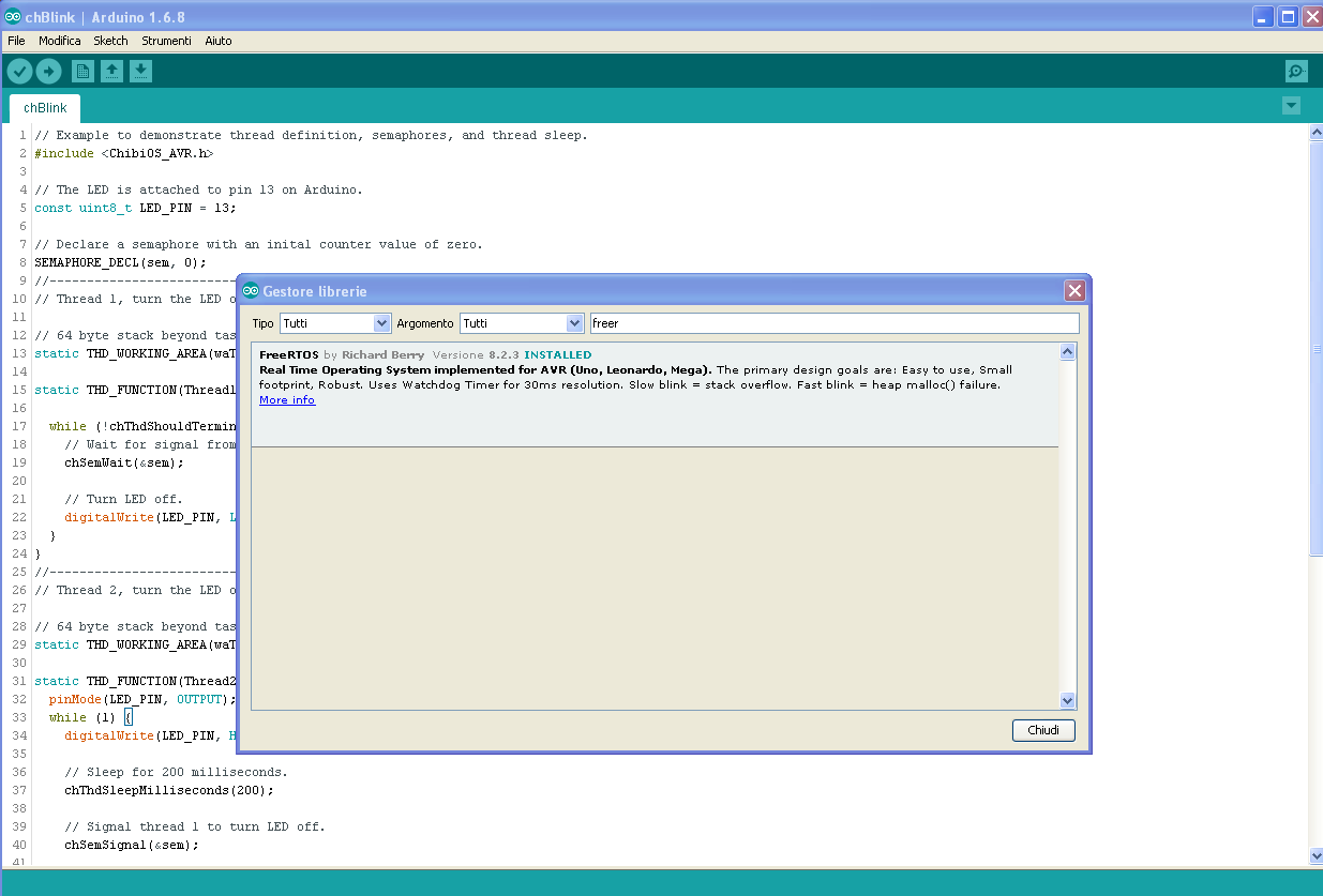 DHOB: RealTime Operating Systems RTOS per Arduino