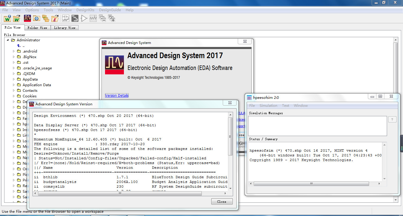 Software Solution: Keysight Advanced Design System 2017 ADS 2017