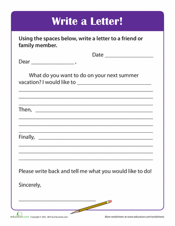 Letter writing homework year 3
