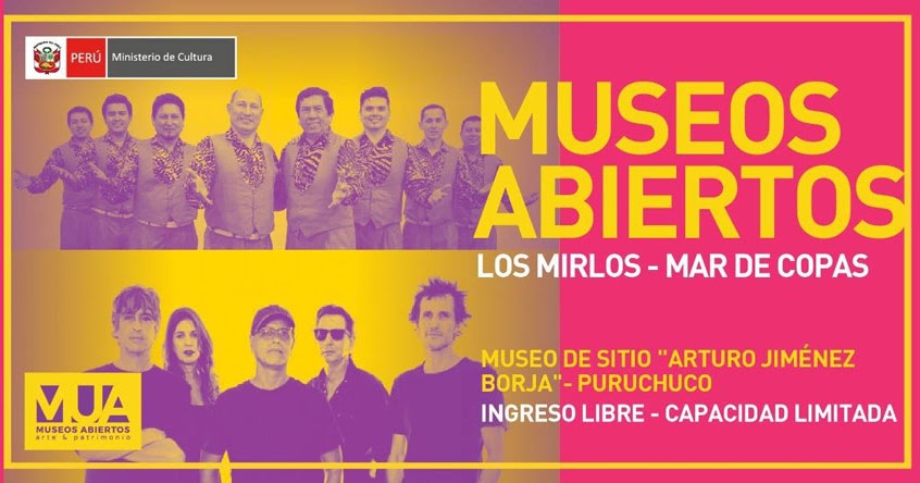Ingreso Libre Los Mirlos Y Mar De Copas Este Domingo En El Museo De Sitio Arturo Jimenez Borja De Puruchuco Ate Www Cultura Gob Pe Educacionenred Pe