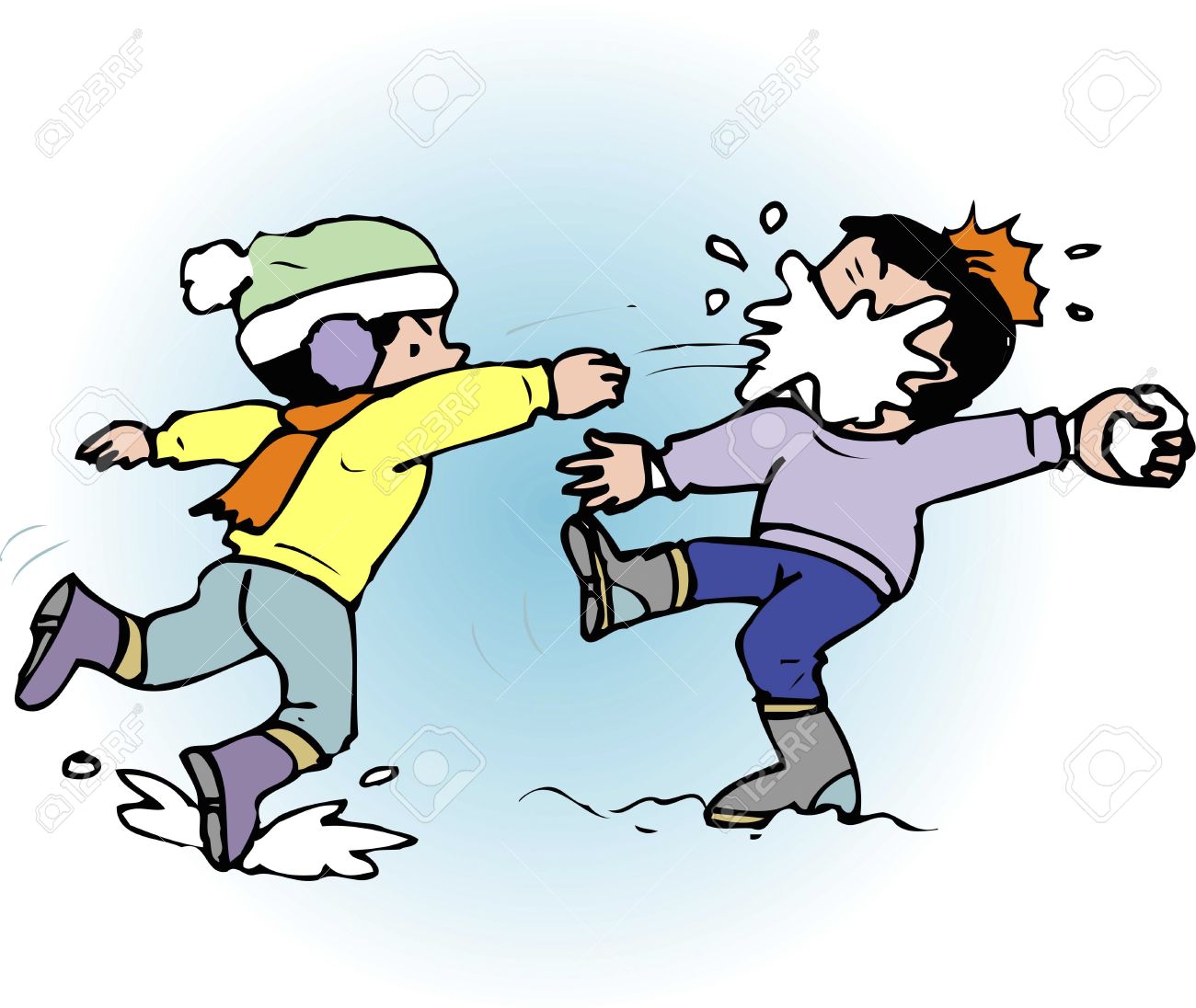 clipart snowball fight - photo #2