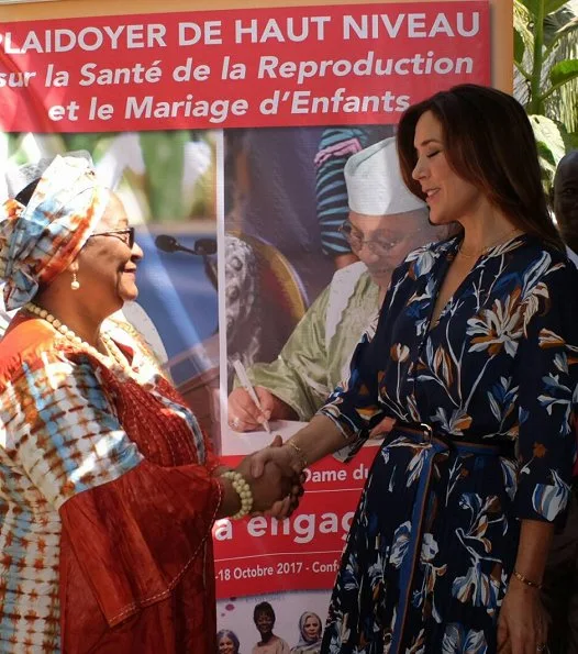 Crown Princess Mary wore floral dress at UNFPA, Danish C-130 cargo airplanes at MINUSMA in Mali