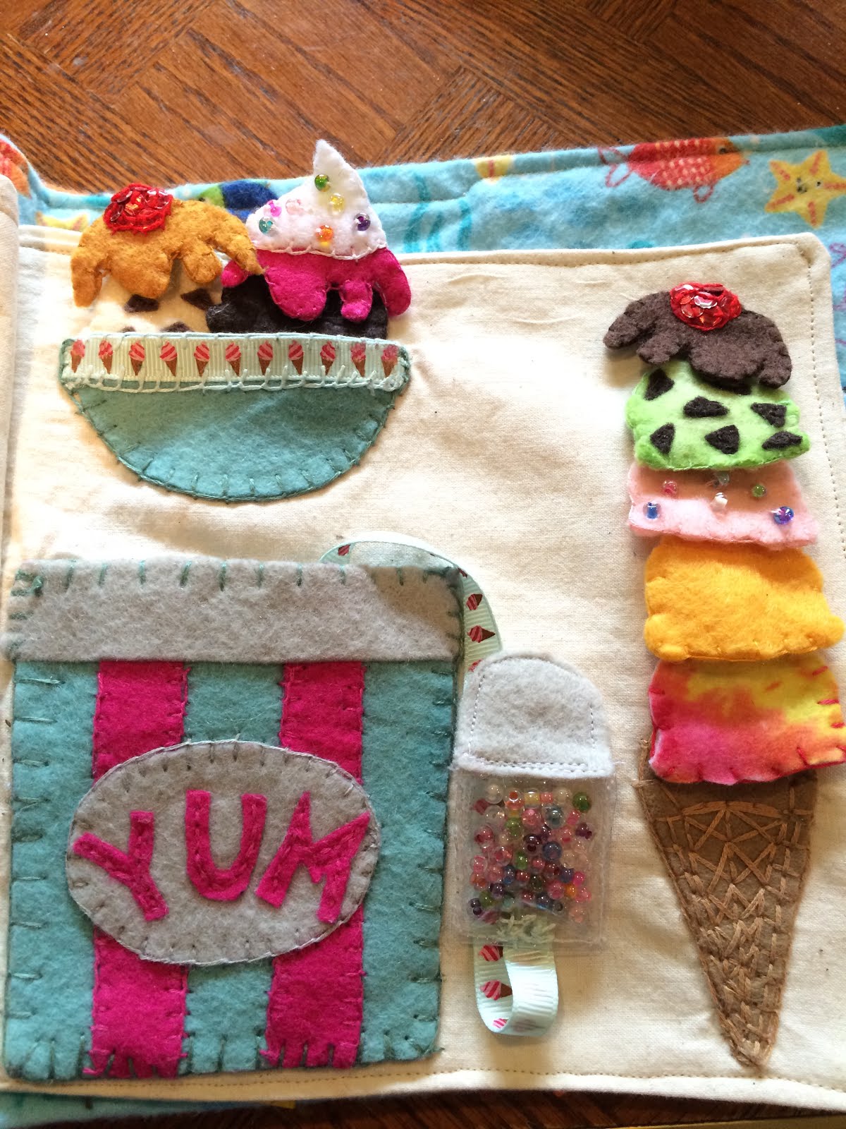 Embracing Life's Adventures Beach Quiet Book Ice Cream Truck and Ice