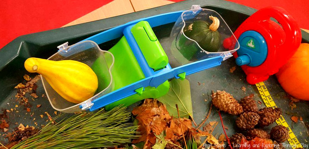 Learning and Exploring Through Play Autumn Themed Tuff Tray