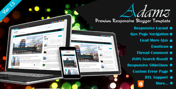 Free Download Adamz Themeforest Blogger Template ITempelate