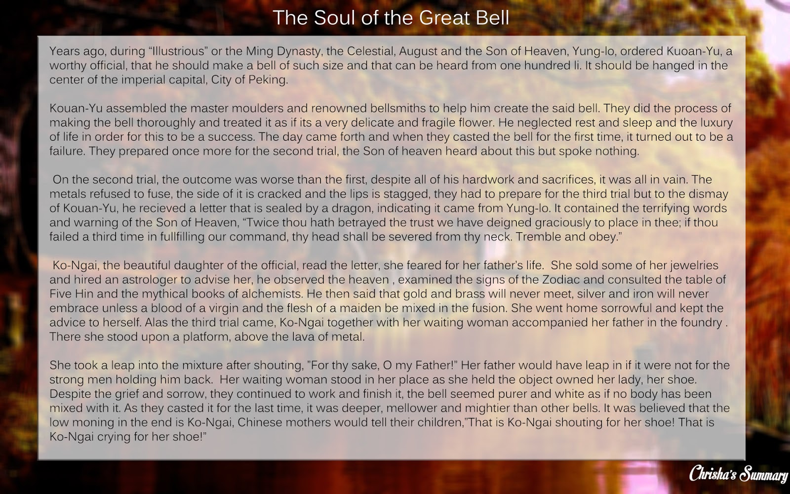 The Soul of the Great Bell A Story Told and Reflected
