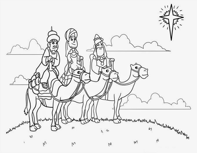 Dibujo de Los Reyes Magos para colorear - Dibujos Cristianos para