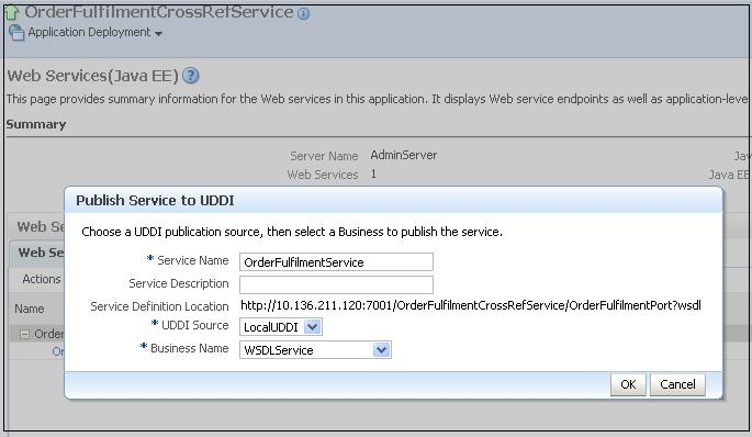 Publishing the Java webservices to Oracle Service Registry through EM ...