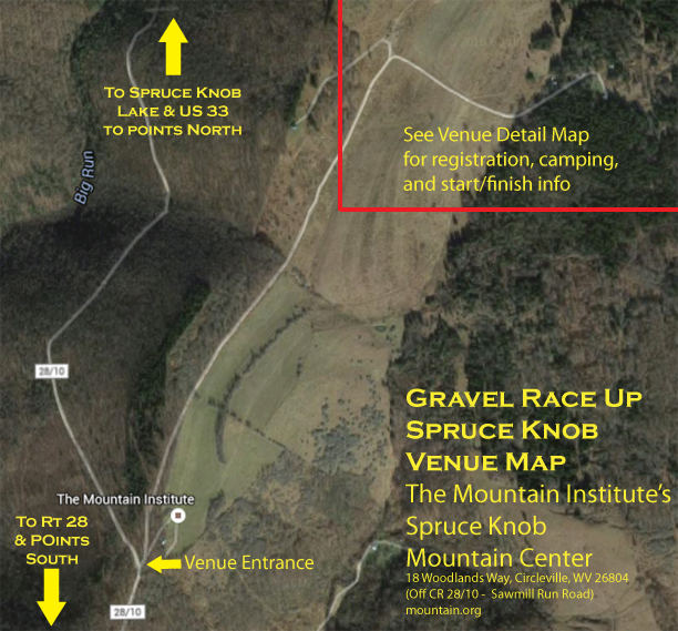 Spruce Knob Cycling Directions