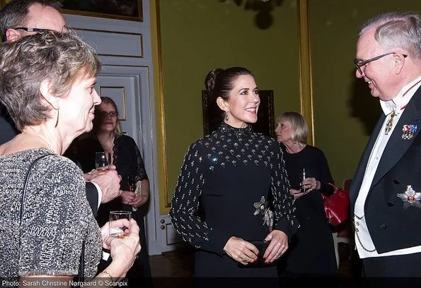 Crown Princess Mary at Finland's Suomi100 anniversary. Alexander McQueen Embroidered long dress