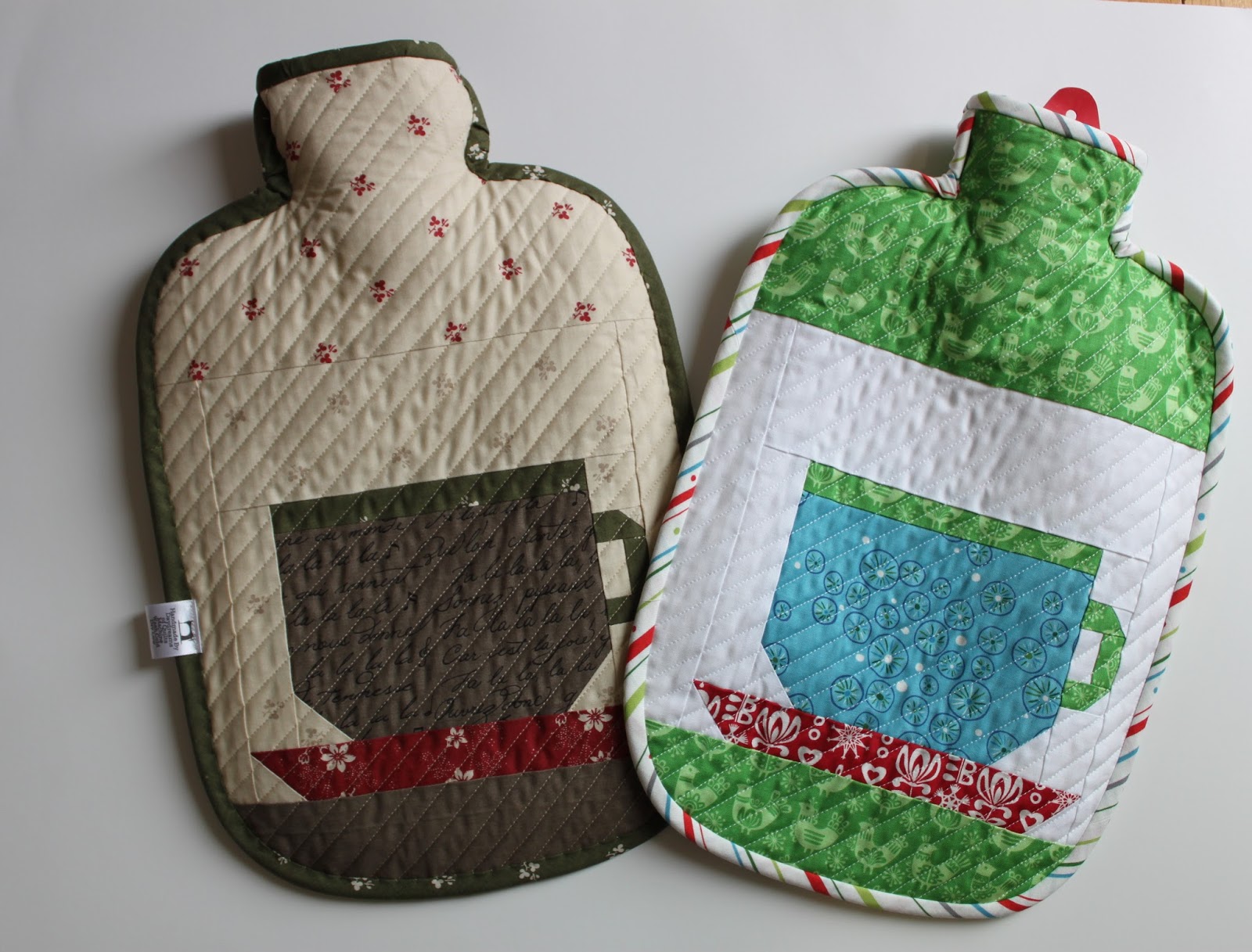 Daydreams of Quilts Quilted Hot Water Bottle Cover with Bias Binding