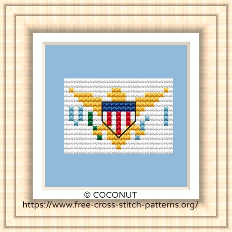 NATIONAL FLAG OF VIRGIN ISLANDS OF THE UNITED STATES CROSS STITCH CHART