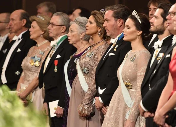 Queen Silvia, Crown Princess Victoria Princess Sofia, Princess Madeleine and Princess Christina at Nobel ceremony