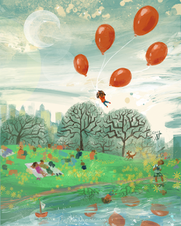 Balloon Lift Off Series of paintings by Traci Van Wagoner