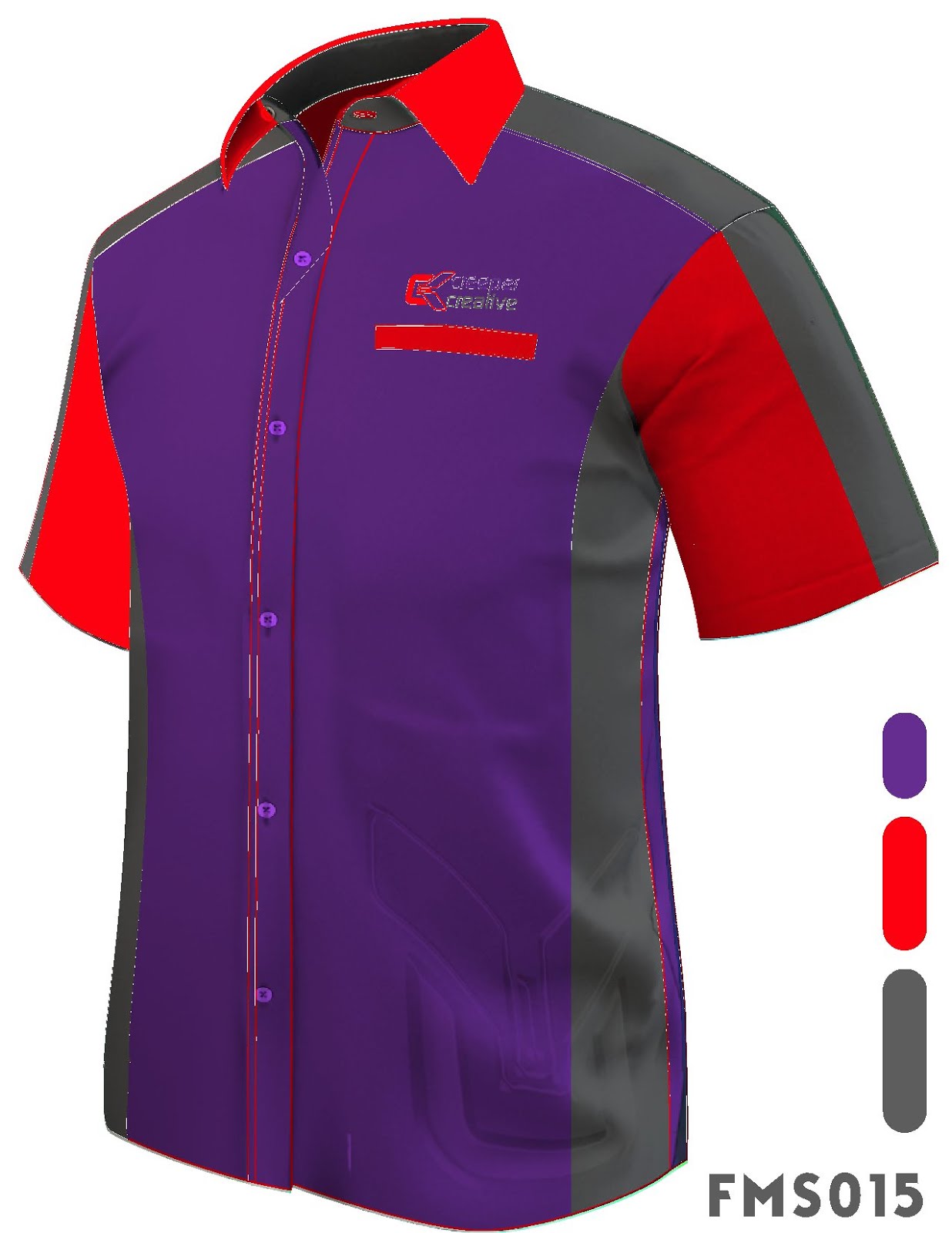 FMS015, F1 SHIRT, MALE SHIRT, SHORT SLEEVE, PURPLE BASED SHIRT