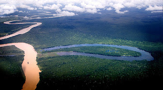 meander cutoff forming an oxbow lake