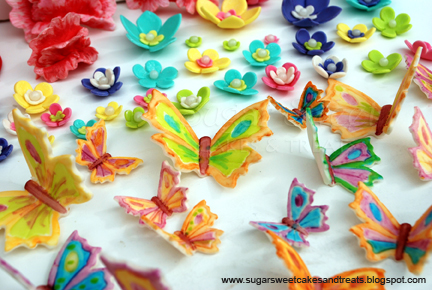 Gumpaste Flowers and Butterfly Cake Toppers