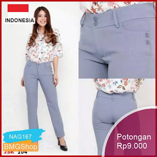 NAG167 Celana Panjang Bahan Wanita Kerja Lurus Non Stretch Bmgshop