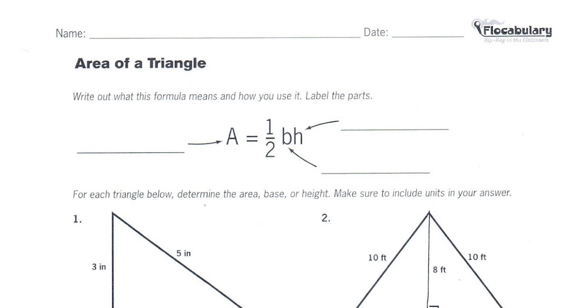Mrs. White's 6th Grade Math Blog AREA OF A TRIANGLE