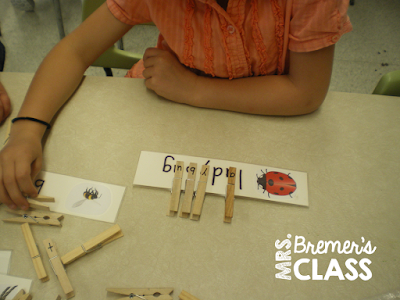 FREE Bug Clip Cards: These clip cards are a fun, tactile, hands-on way for students to practice letter matching and vocabulary words! #kindergarten #literacy #bugs #centers