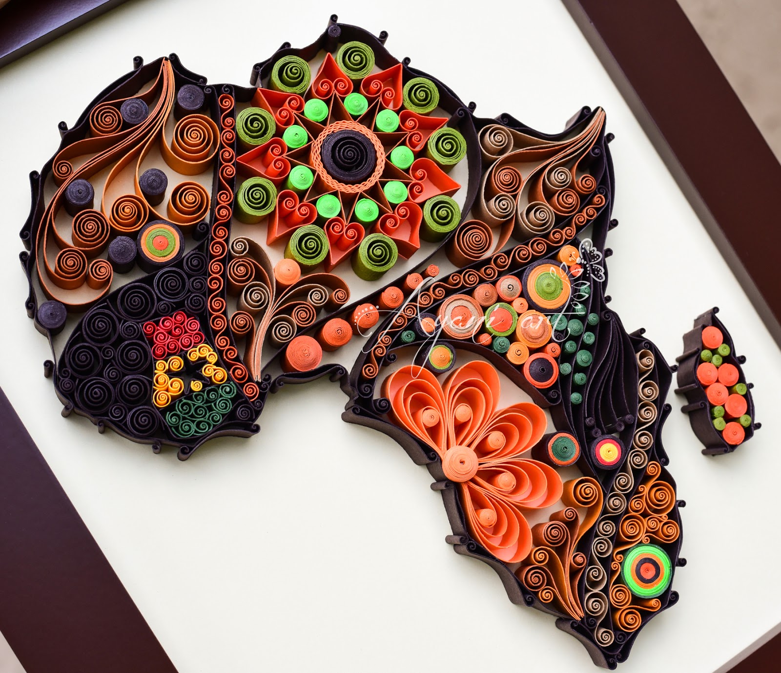 Ayani art Quilling African Map