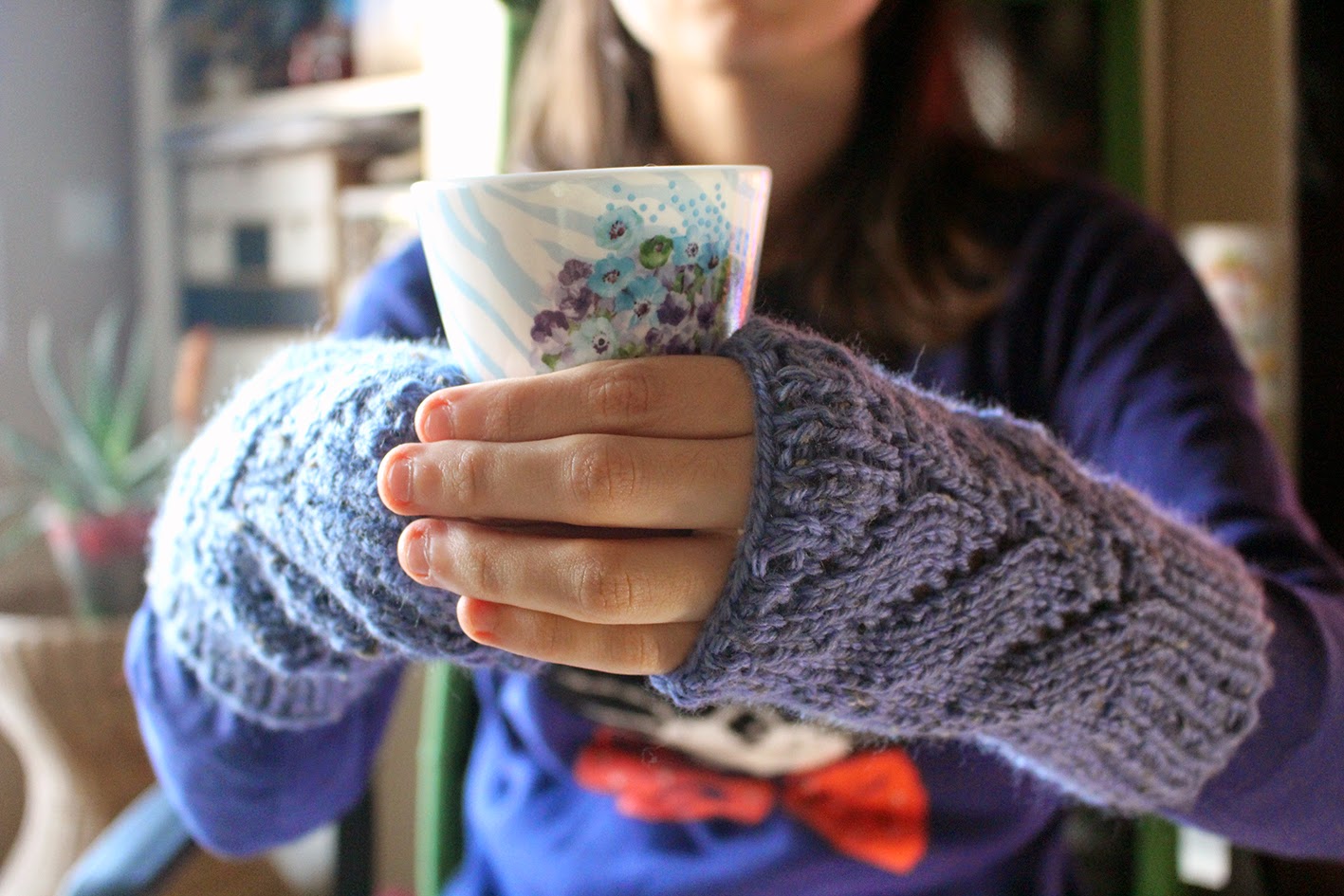 L'Atelier de l'Obi Fingerless Gloves Leaves