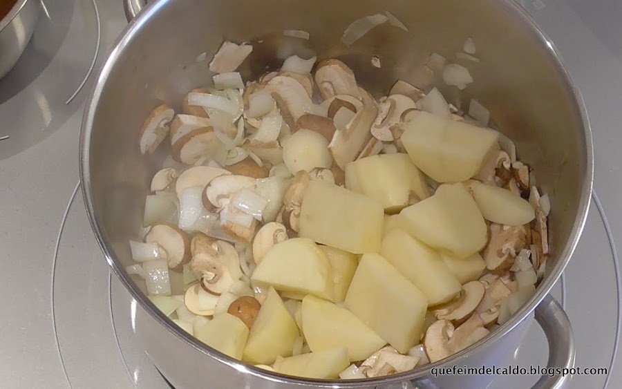 Crema de calabaza con portobello.