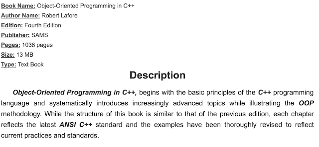 Object Oriented Programming C++ ( 4th Edition )Robert Lafore - UOG BOOK ...