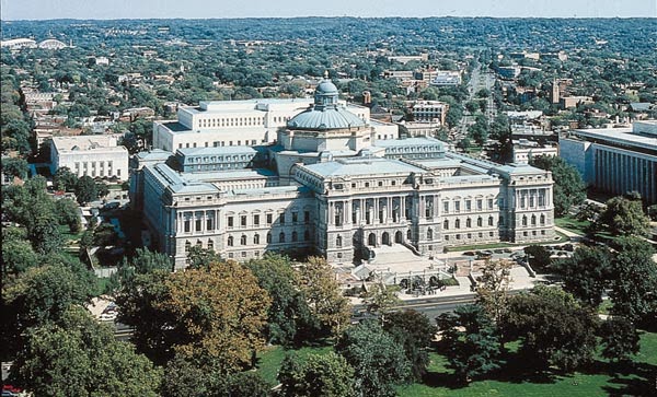 The Thomas Jefferson Building in Washington, DC, the oldest of the Library of Congress buildings