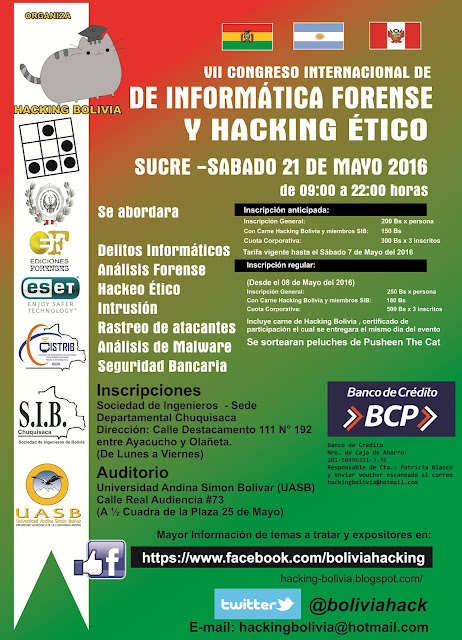 VII Congreso Internacional de Informática Forense y Hacking Ético - Afiche invitación