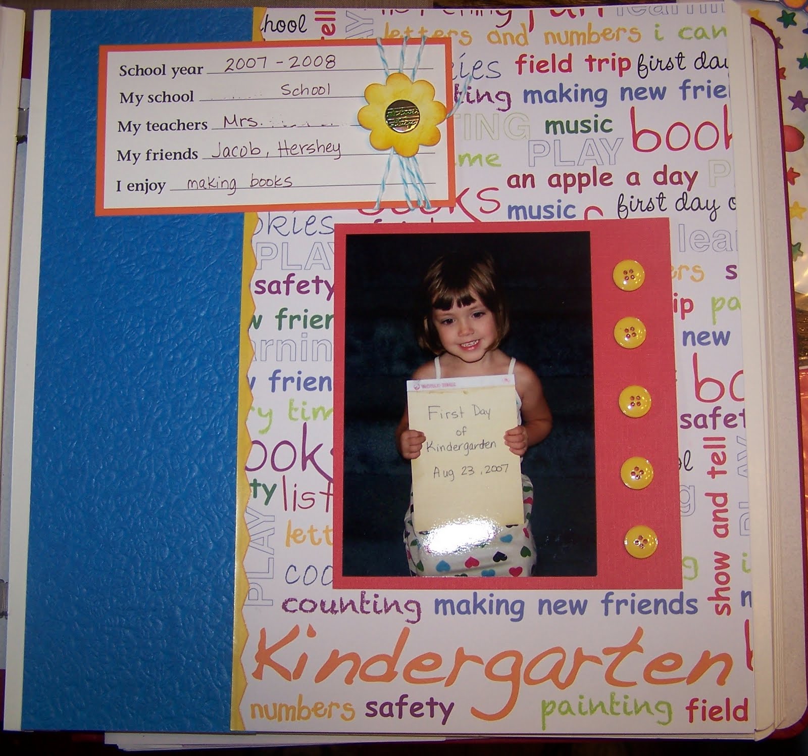 The Crafty Mermaid Kindergarten Scrapbook Pages