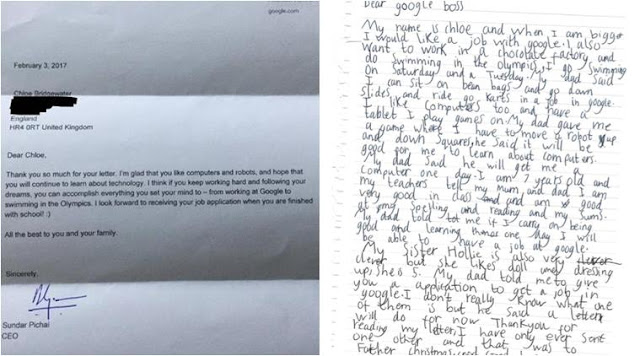 Kirim Surat Lamaran Kerja Ke Google, Balasan Untuk Gadis 7 Tahun Ini Benar-benar Diluar Dugaan Kirim Surat Lamaran Kerja Ke Google, Balasan Untuk Gadis 7 Tahun Ini Benar-benar Diluar Dugaan