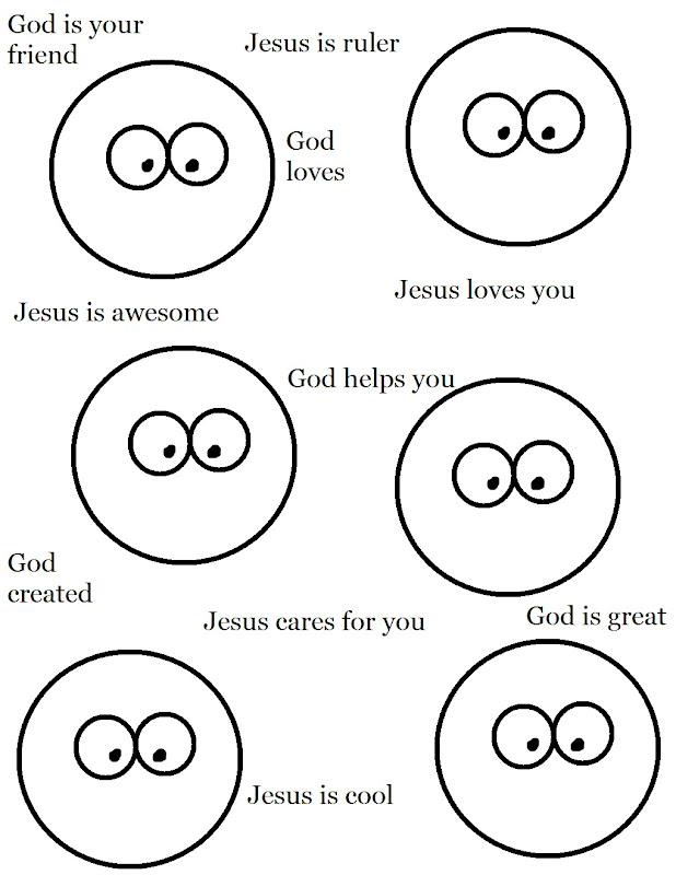 Faces With Jesus Words Coloring Page title=