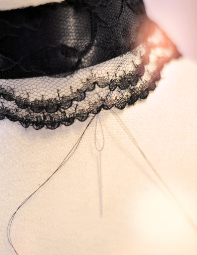 beaded lace and ribbon choker DIY inspired by Downton Abbey