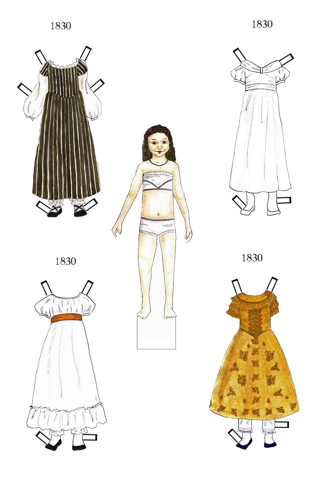 Paper Angel Designs Paper Doll Helen and Clothes From 18301855