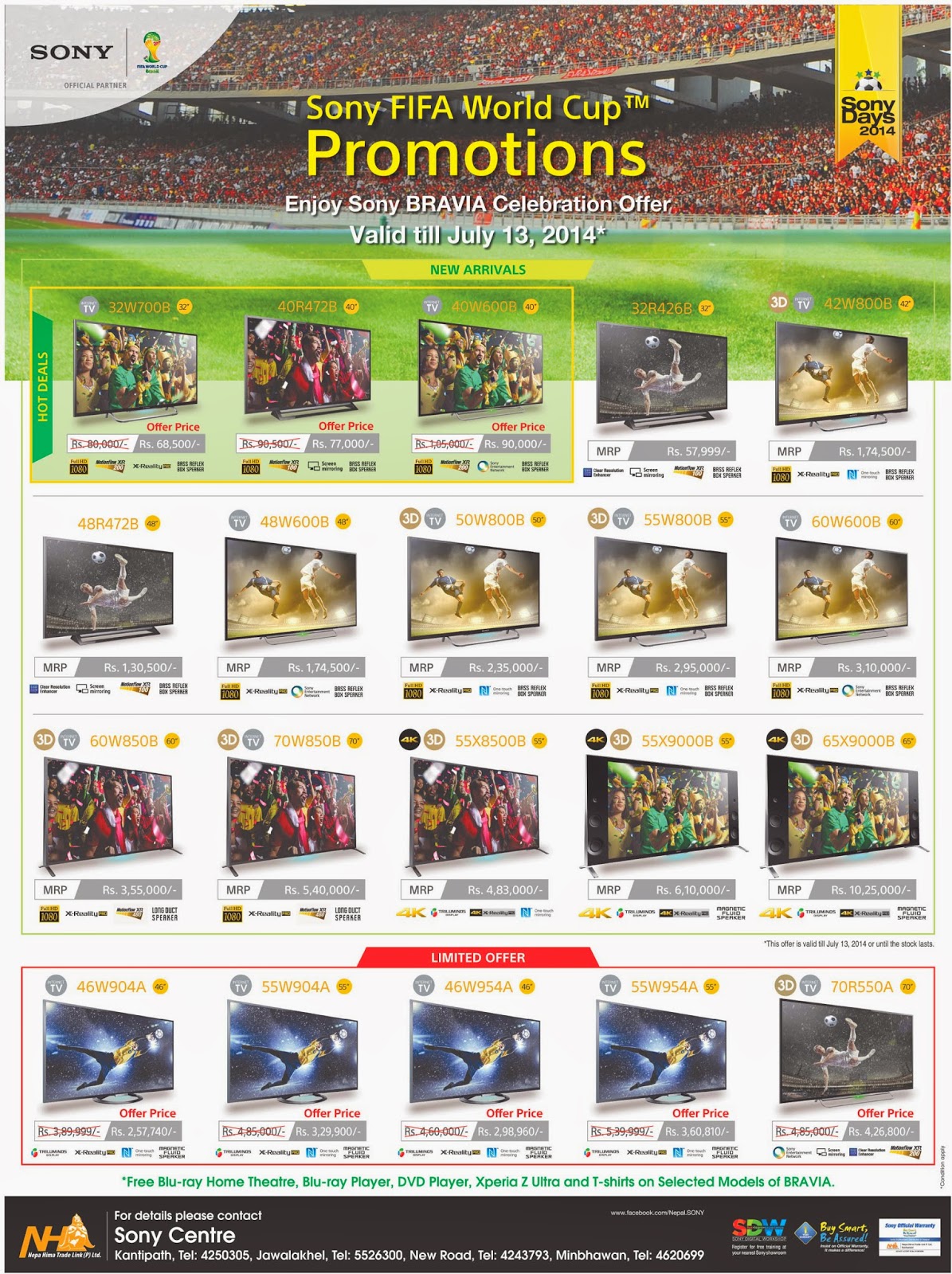 Sony LCD, LED TV Offer in World Cup Nepali Information Software and