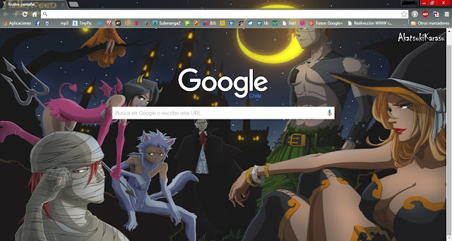 tema google chrome anime bleach halloween