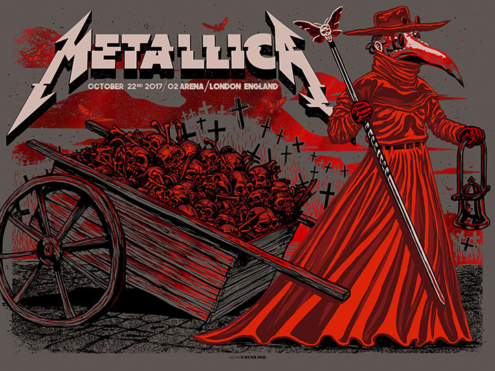 INSIDE THE ROCK POSTER FRAME BLOG Metallica London Prints By Munk One