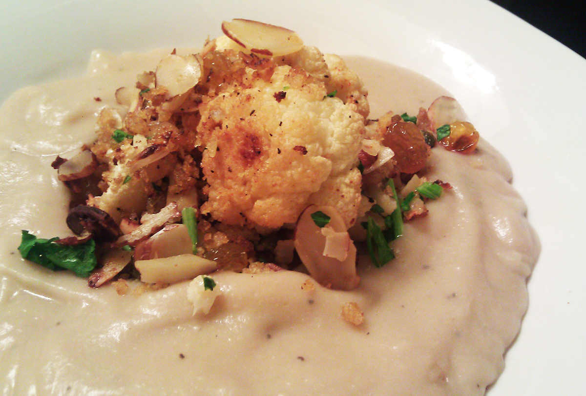 A Profound Hatred of Meat Roasted Cauliflower with Almonds, Raisins