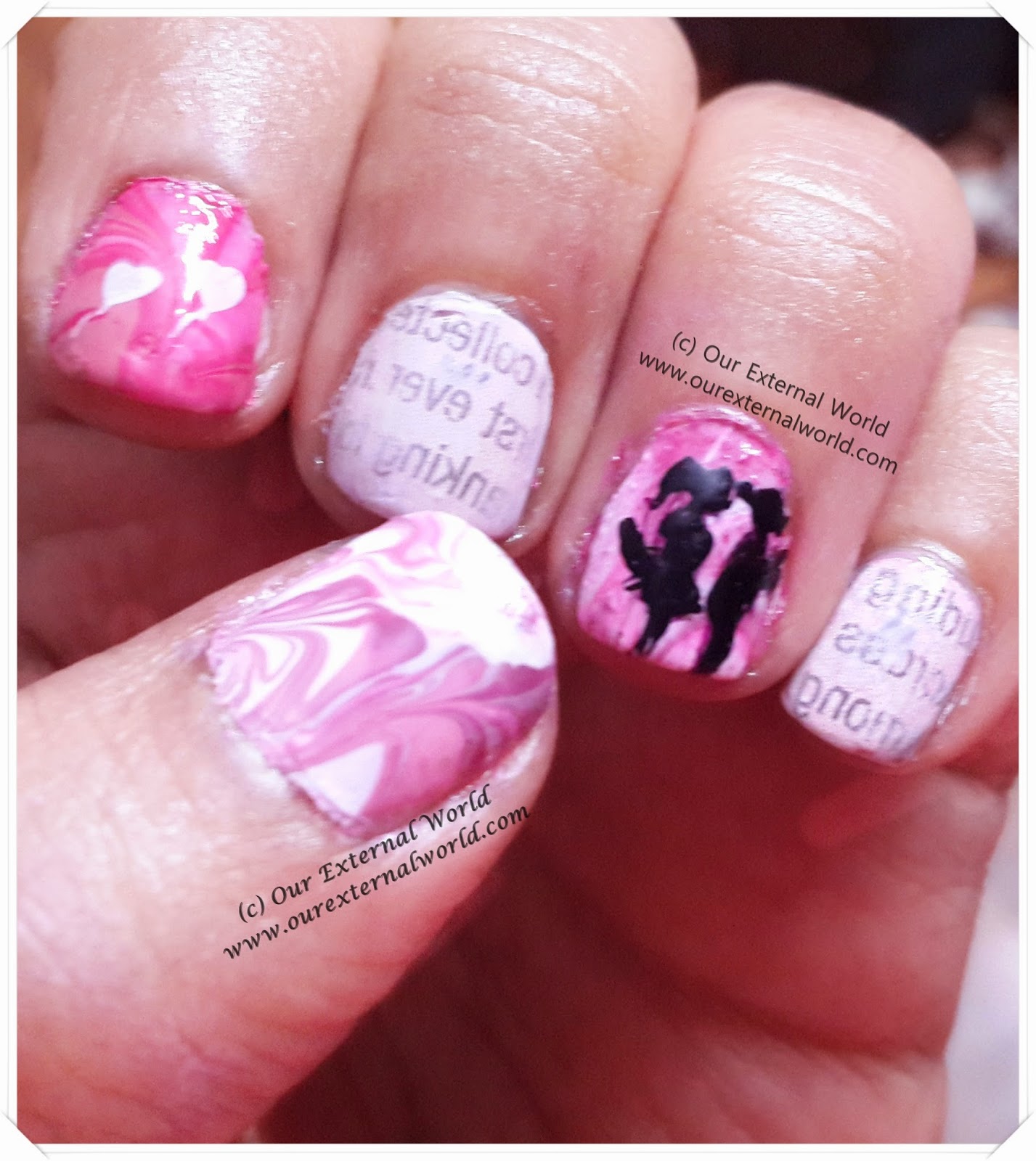 Letters To Juliet Movie Inspired Nail Art Water Marble Nails
