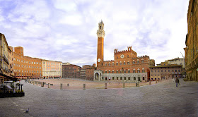 The shell-shaped Piazza del Campo in Siena is regarded as one of the finest medieval squares in Europe