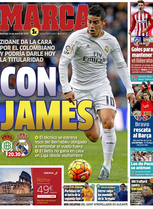 Real Madrid, Marca: "Con James"