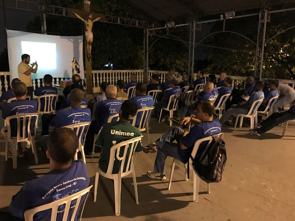 TERÇO DOS HOMENS DA PNSC-STA.CRUZ FAZ PALESTRA SOBRE A CF 2017 - 17/04/2017